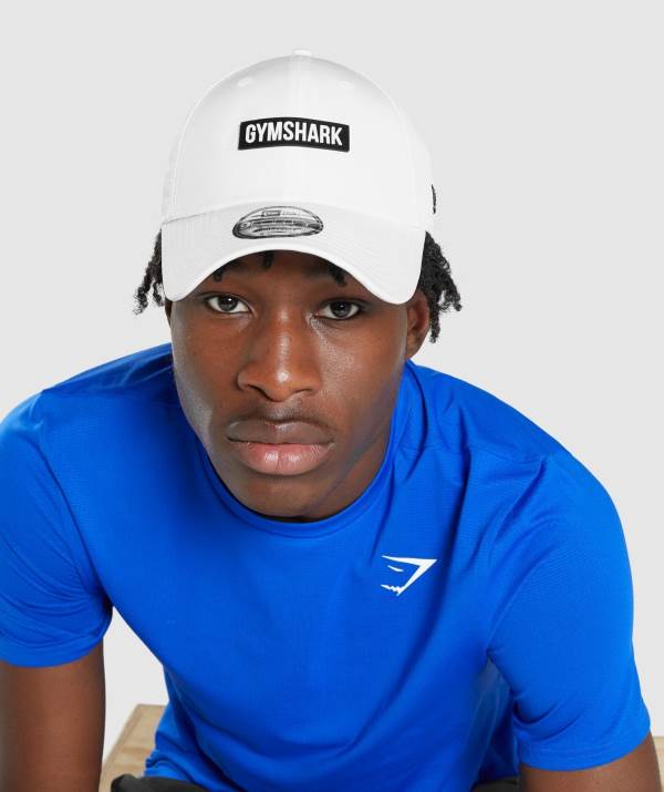 Panske Čiapky Gymshark New Era GS 9Forty Snapback Biele | CE3451678
